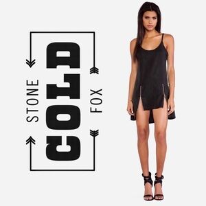 Stone Cold Fox Black Bolos Zipper Mini Dress
